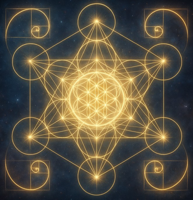 Metatron's Cube in gold