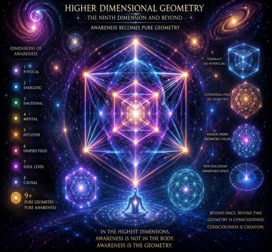 Higher dimensional geometry — dimensions of awareness